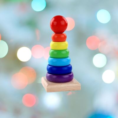 WoodenToys™ - Tour arc - en - ciel - Bébé orginal